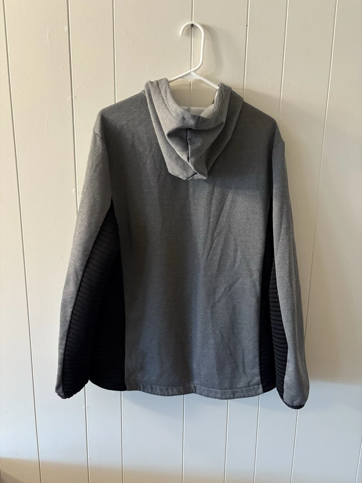 Tek Gear Adulto Hombre’s Grande Sudadera con Capucha Gris Negro Atlética Otoño Escuela G3 Foto 4 de 4