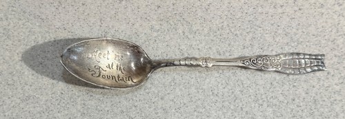 Meet Me At The Fountain Souvenir Löffel Silber Teller 1847 Rogers Bros LS