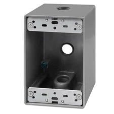 ENERLITES Weatherproof Outlet Box with Three 1/2-in Threaded Outlets, Outdoor El