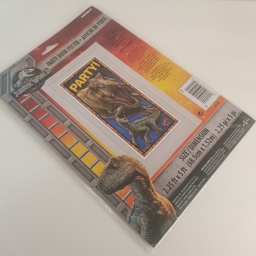 JURASSIC WORLD Fallen Kingdom Plastic Door Cover Birthday Party 2.25' x 5' New - Picture 3 of 5