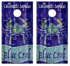 Rustic Blue Crab Cornhole Board Wrap LAMINATED Decal Vinyl Sticker 3928