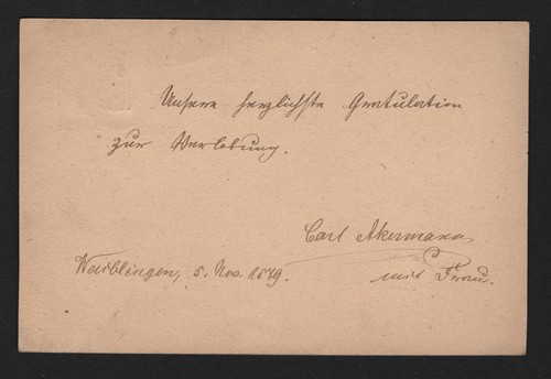 OPC 1876 Wurttemberg Waibingen to Eppingen Stationary Card - Picture 2 of 2