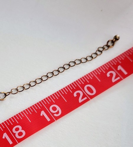 Collar y pendientes llamativos cadena tono cobre pedrería con joyas de vidrio - Imagen 7 de 8