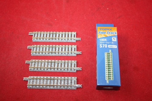 Tomix 1804 (971804) Fine Track Spur N 4 x gerades Gleis 70 mm Holzschwelle/NEU | Zustand: Neu