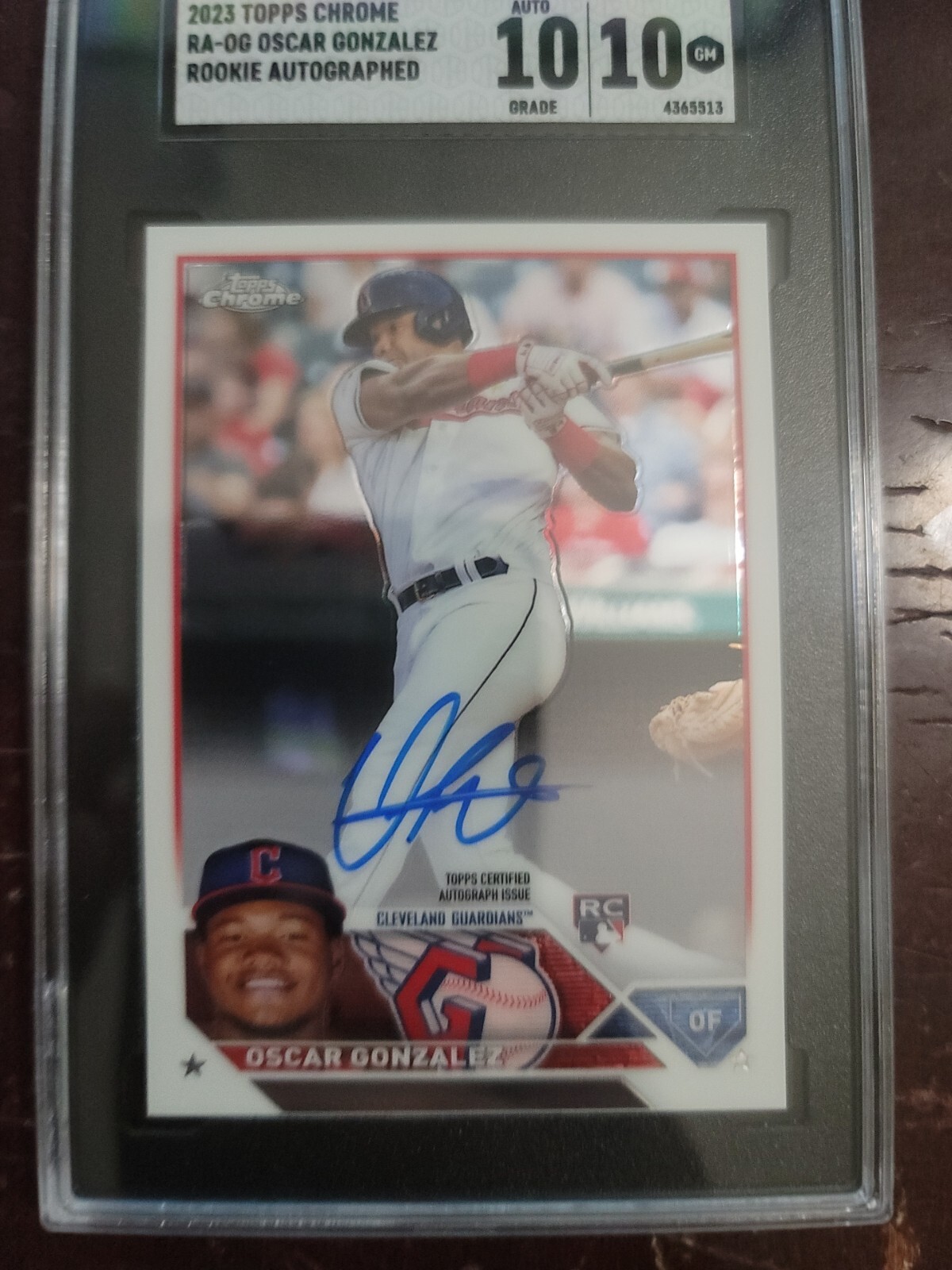 2023 Topps Chrome Oscar Gonzalez Rookie RC On-Card Auto Guardians SGC 10