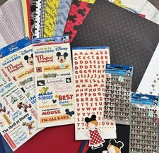 Disney Vacation Scrapbook Supplies Lot Paper Stickers Alphabet Cardstock NEW