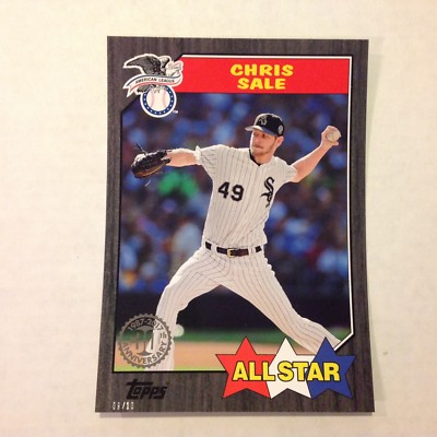 CHRIS SALE #145 White Sox Allstar Black 5x7 #d/10 Made 1987 Tribute 2017 Topps 2