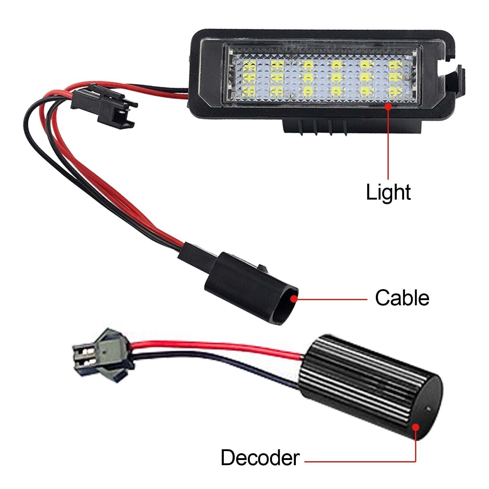 2x LED Number Plate Light VW Golf GTI MK4 MK5 MK6 Passat Polo Eos