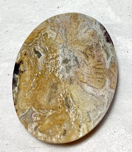 Vintage Lace Agate Mexico Cabochons 30X40mm Estate For Jewelry Making Pendant - Picture 4 of 4
