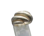 925 Silver & 14K GOLD  Vintage Two Tone Fluted Twist Band Ring Sz 6.5  RG21777