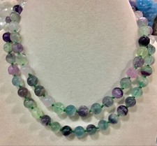 Natural Multicolor Fluorite 6/8/10mm Round Gems Beads Jewelry Necklace 14-36''