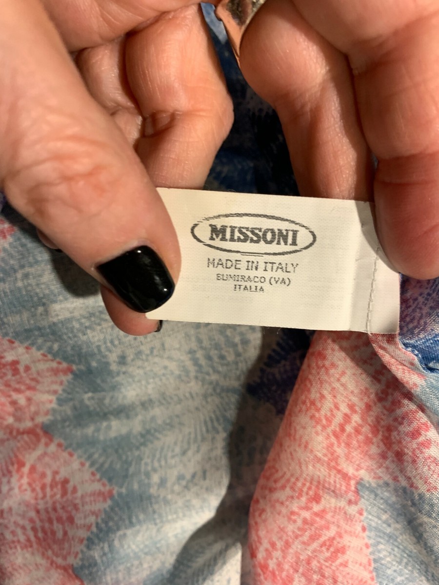 MISSONI Italy Vintage Zig Zag V-Neck Dress, Knit Bodice MISSONI Italy Vintage Zig Zag V-Neck Dress, Knit Bodice