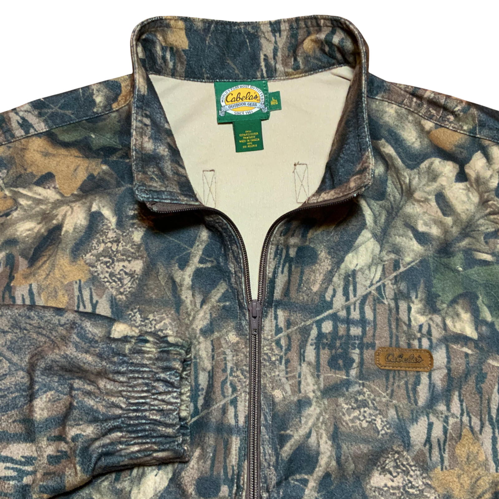 Camo Hunting Jacket Cabelas VINTAGE Full Zip Lined Me… Gem
