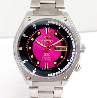 Orient Japanese Watch Vintage Men's Wristwatch SK Sea King Pink