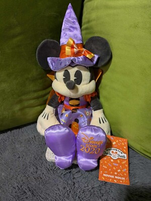 Disney Minnie Mouse Halloween Hexe Plüsch 2020 Kürbis Neu mit Etikett 16 Zoll