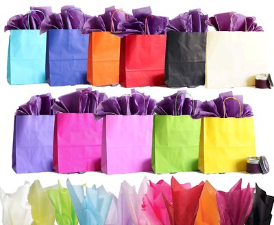 Papiertragetaschen Seidenpapier 25 gedrehter Griff Geschenk Goody Partytüte Gastgeschenke