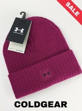 UNDER ARMOUR BEANIE HAT UA COLDGEAR  MAROON ONE SIZE UNISEX 