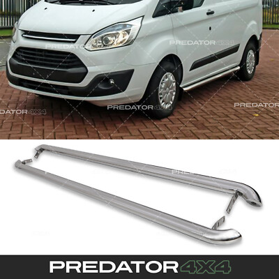 POLISHED CHROME SIDE BARS SPORTLINE FOR FORD TRANSIT CUSTOM