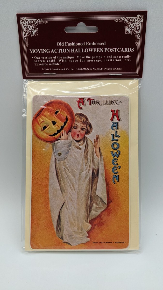 HALLOWEENヴィンテージ 1981 Shackman Vintage Moving Action Halloween Postcard