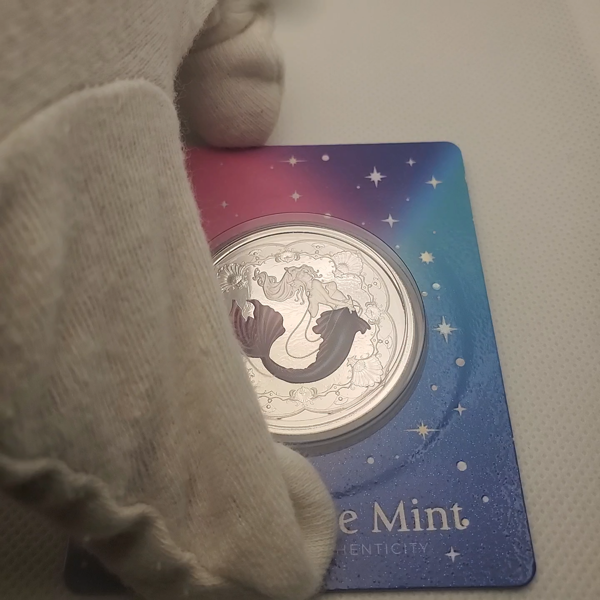 1 oz .999 Silver Color Mermaid Princess Samoa 2 Tala coin