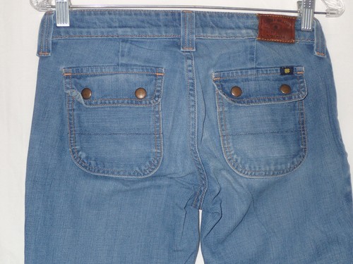 LUCKY BRAND DUNGAREES sz 2/26 "CHARLIE FLARE" ABBEY TROUSER BLUE JEANS #56 - Picture 5 of 9