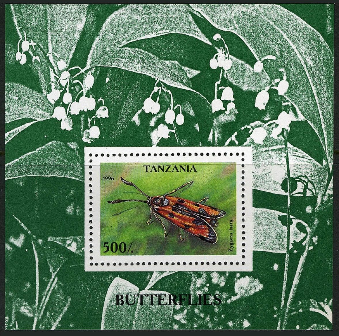 Tanzania 1452,MNH.Michel 2263 Bl.311. Butterfly Zygaena