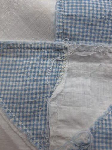5 Vintage Blue Patchwork Blocks- Broken Dishes-12" 1920s Table Runner - Picture 4 of 4