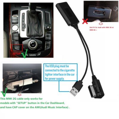 2G USB AUX Adapter Kable Bluetooth für AUDI A5 A6 8T 4F A8 4E Q7 7L AMI MMI