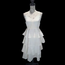 NWT Davi & Dani Elegant White Layered Dress- Size Small