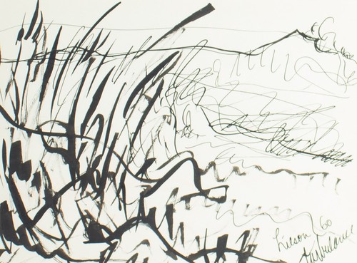 Dibujo a tinta firmado por Harry Hilson 1960 “Turbulence” - Imagen 2 de 8