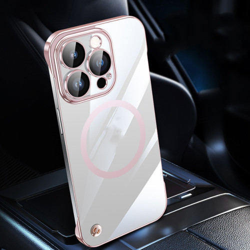 Magnetic Slim Clear Case for iPhone16 Plating UltraThin Bumper Borderless Design - Picture 14 of 15