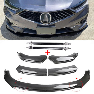 For Acura Integra Carbon Fiber Style Front Bumper Lip Spoiler Strut Rods