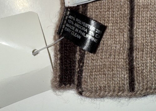NWT Striped Portolano Brown Scarf Men’s Unisex Cashmere Blend - Picture 4 of 8