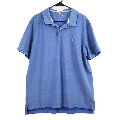 Izod Advantage Performance Natural stretch men's polo golf shirt, size XL, blue