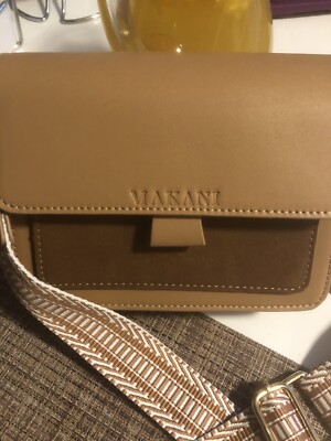 Handtasche Damen Umhängetasche Bag Damentasche MELI Veganes PU Glatleder Brown