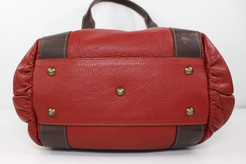 Vintage Vera Pelle Flvorio Red Italian Leather Shoulder Bag Tote Made in Italy - Picture 5 of 11