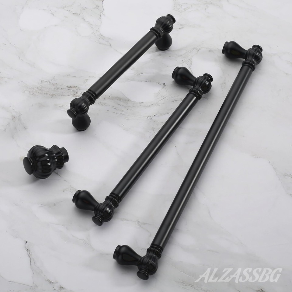 10 Pack Matt Black Pulls, 5 Inch(128mm) Hole Centers