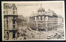 London England Postcard Early 1900s Rare Aldwych Street Gaiety Waldorf Car Bus 