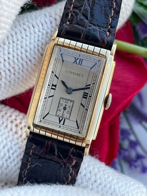 Vintage Longines Tank Solid Gold 14k Manual Cal.9.74M Extra