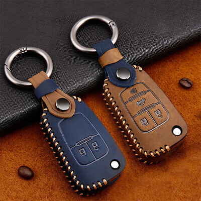 Suede Leather Zinc Alloy Flip Car Remote Key Protect Case Cover For Chevy Buick 