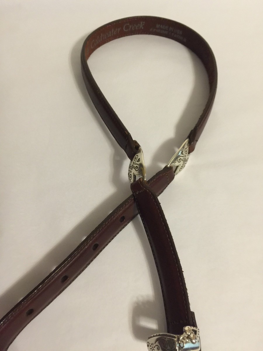 Coldwater Creek Womens Brown Leather Western Silver Buckle  display picture 3