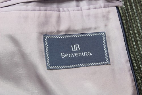 BENVENUTO Paolo Blazer Men's EU 53 Linen Pinstriped Lined Single Breasted - Picture 7 of 9