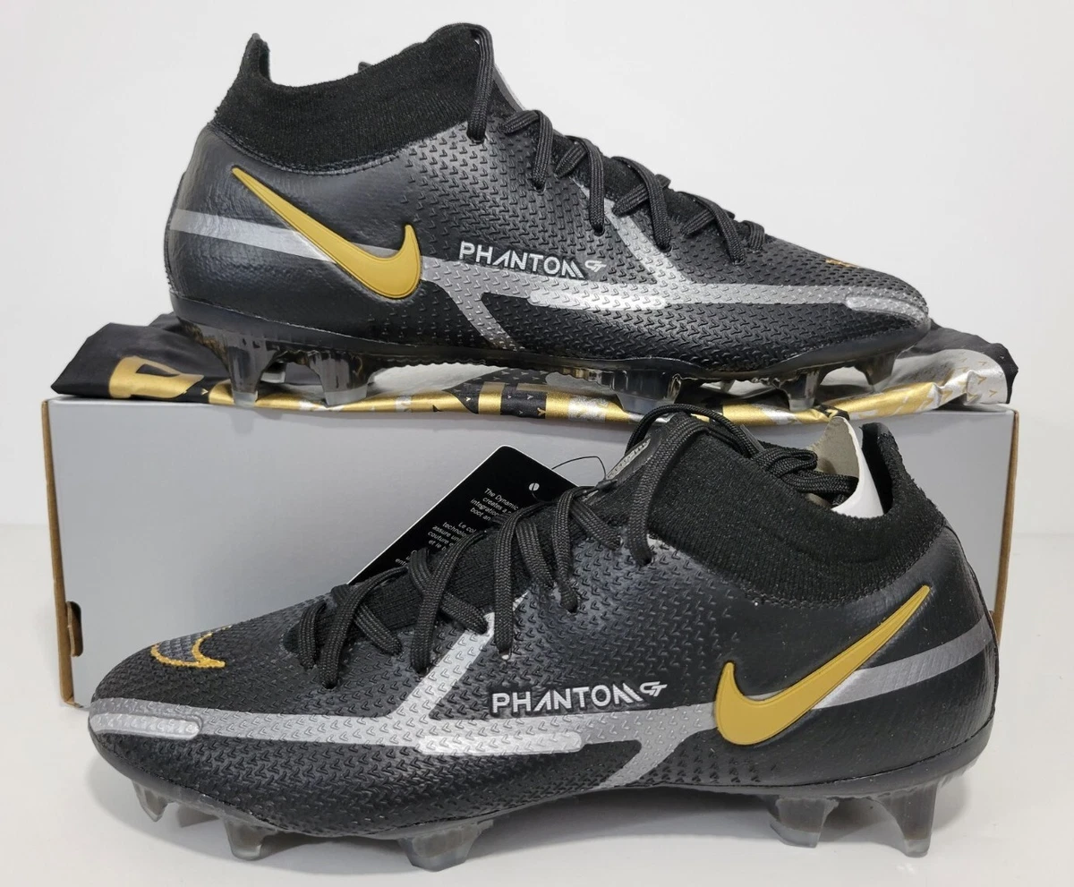 Preços baixos em Nike Phantom GT2 DF Elite FG Black Metallic Gold