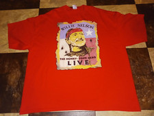 Vintage Willie Nelson The Honky Tonk Hero Live Red T-shirt Size 3XL