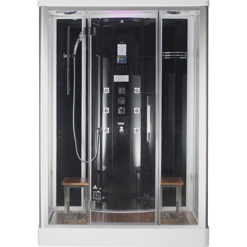 Dampfdusche Duschkabine 150x90 cm in schwarz Dampfkabine Dusche - Bild 1 von 6