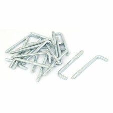 Home Wall L Shaped Self Tapping Metal Screw Hook Picture Hanger M5x60mm 10pcs