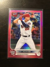 2022 Topps Chrome Magenta Refractor /399 Riley Adams #103 Rookie RC Card PWE. rookie card picture