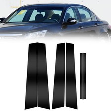 Pillar Posts Black Fit Honda Accord 2008-2012 6x Cover Door Trim Window Decal