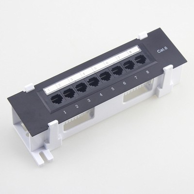 8 Port Shielded Patch Panel for Cat. 6 User Friendly Office Cable Management