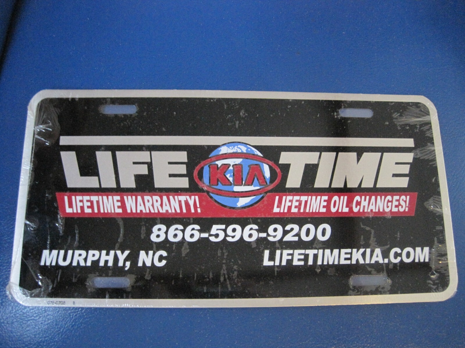 NOS LIFE TIME KIA Murphy, NC. metal booster license plate eBay